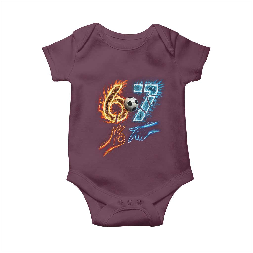 Funny Soccer Lover Baby Onesie Six Seven Meme Trending Gift