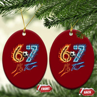 Funny Soccer Lover Ceramic Ornament Six Seven Meme Trending Gift