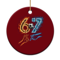 Funny Soccer Lover Ceramic Ornament Six Seven Meme Trending Gift