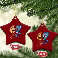 Funny Soccer Lover Ceramic Ornament Six Seven Meme Trending Gift