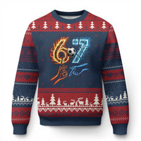 Funny Soccer Lover Ugly Christmas Sweater Six Seven Meme Trending Gift