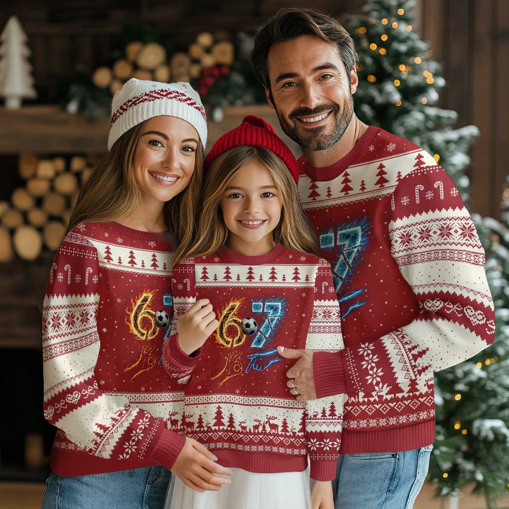 Funny Soccer Lover Ugly Christmas Sweater Six Seven Meme Trending Gift