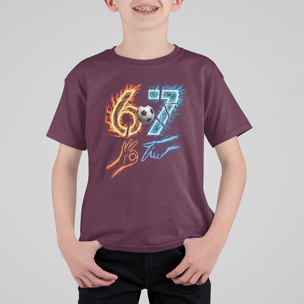 Funny Soccer Lover T Shirt For Kid Six Seven Meme Trending Gift