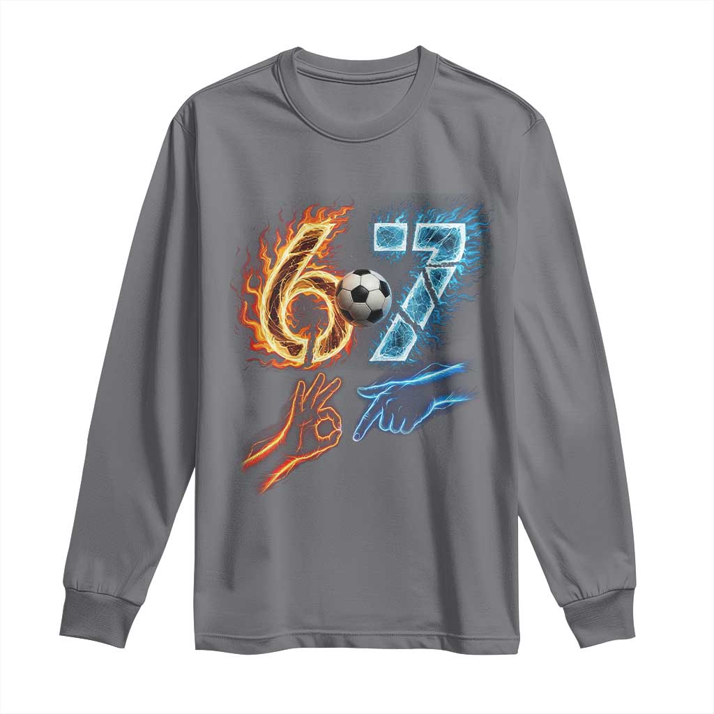 Funny Soccer Lover Long Sleeve Shirt Six Seven Meme Trending Gift