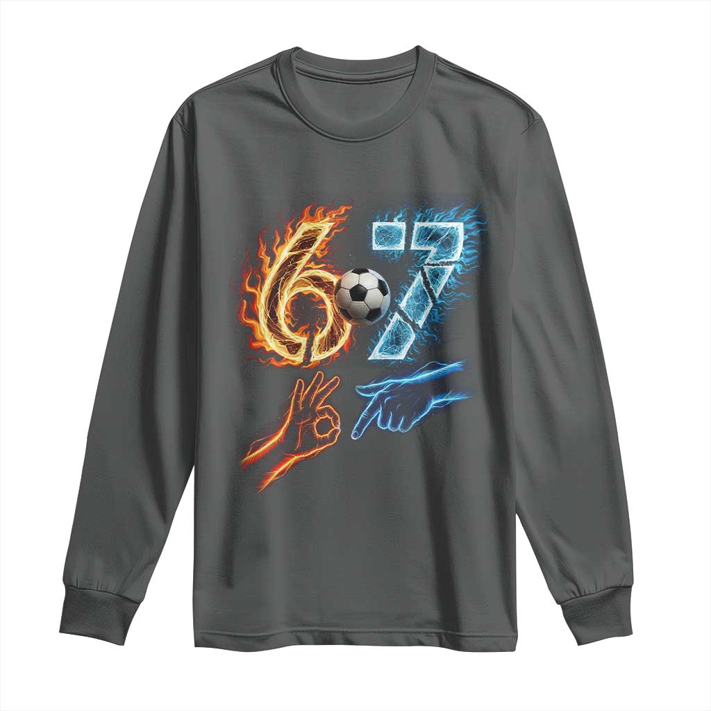 Funny Soccer Lover Long Sleeve Shirt Six Seven Meme Trending Gift