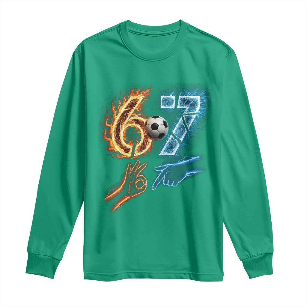 Funny Soccer Lover Long Sleeve Shirt Six Seven Meme Trending Gift