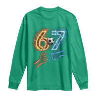 Funny Soccer Lover Long Sleeve Shirt Six Seven Meme Trending Gift