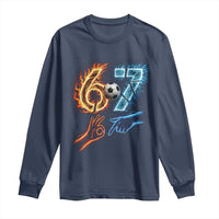 Funny Soccer Lover Long Sleeve Shirt Six Seven Meme Trending Gift