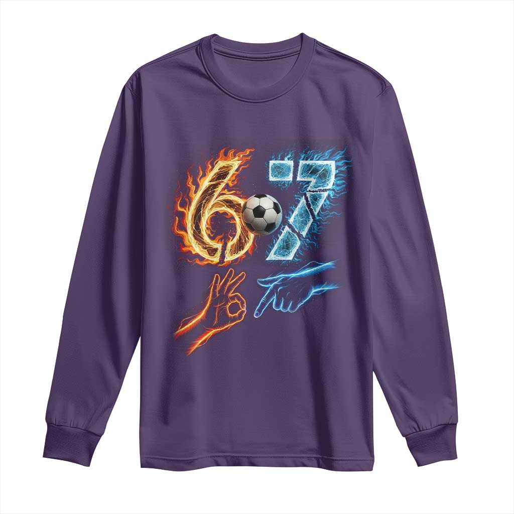 Funny Soccer Lover Long Sleeve Shirt Six Seven Meme Trending Gift