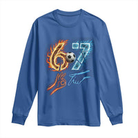 Funny Soccer Lover Long Sleeve Shirt Six Seven Meme Trending Gift