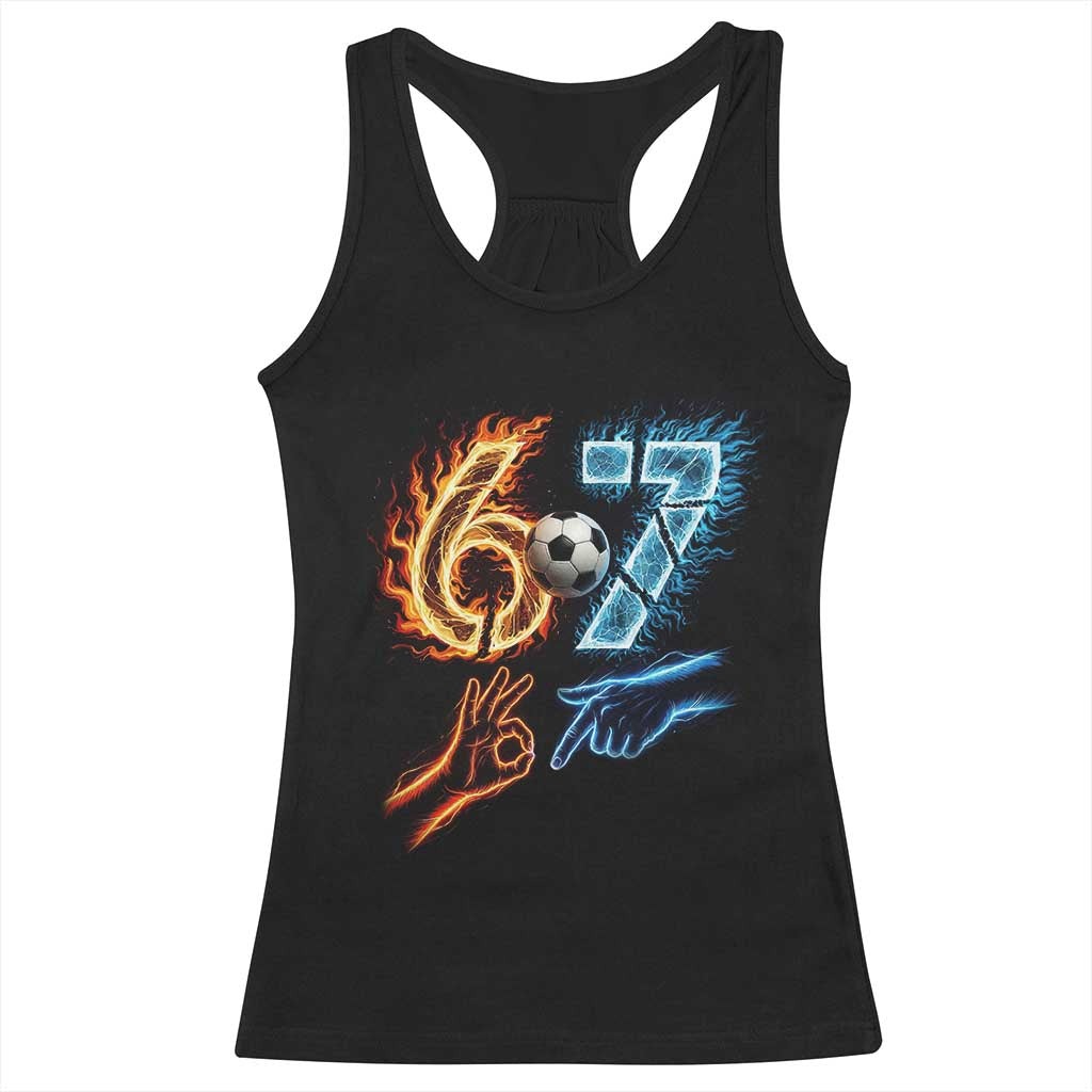 Funny Soccer Lover Racerback Tank Top Six Seven Meme Trending Gift