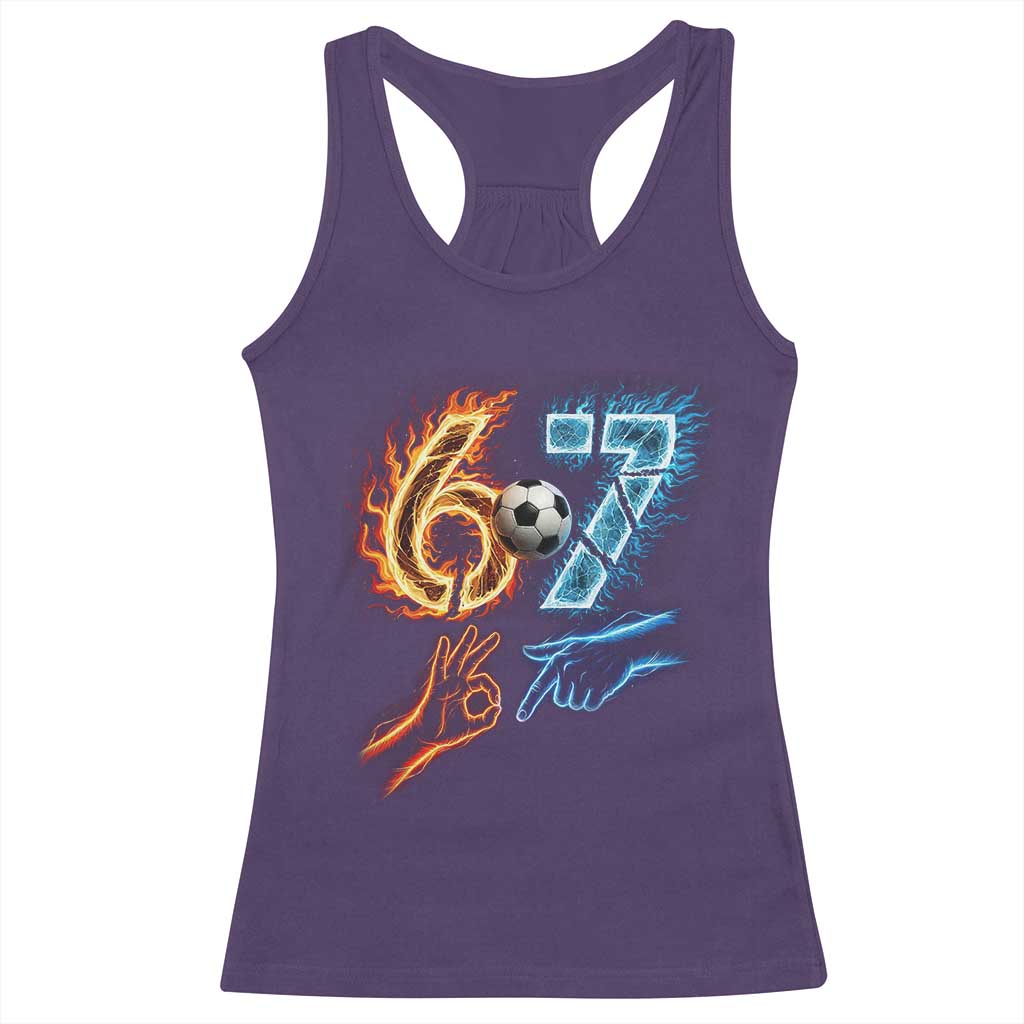 Funny Soccer Lover Racerback Tank Top Six Seven Meme Trending Gift
