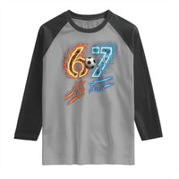 Funny Soccer Lover Raglan Shirt Six Seven Meme Trending Gift