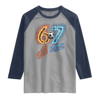Funny Soccer Lover Raglan Shirt Six Seven Meme Trending Gift