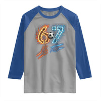 Funny Soccer Lover Raglan Shirt Six Seven Meme Trending Gift