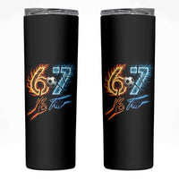 Funny Soccer Lover Skinny Tumbler Six Seven Meme Trending Gift
