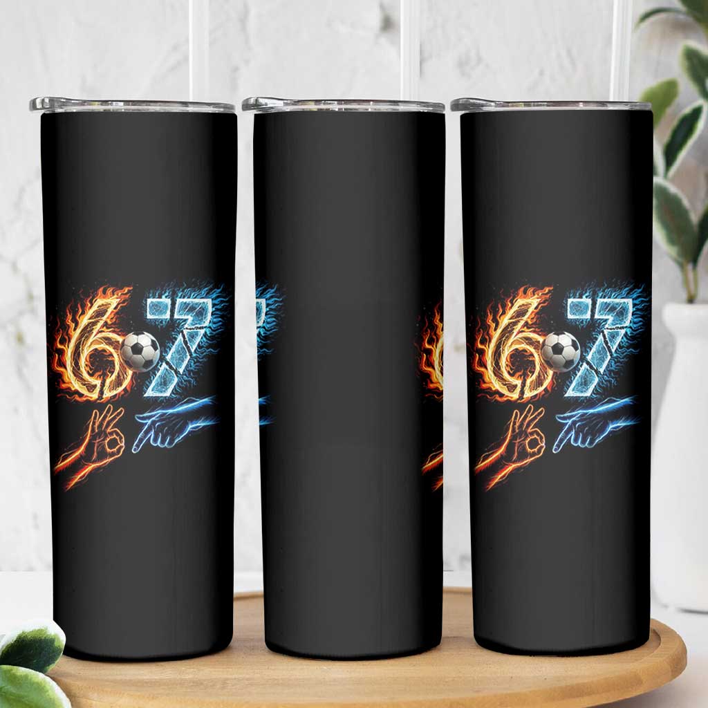 Funny Soccer Lover Skinny Tumbler Six Seven Meme Trending Gift