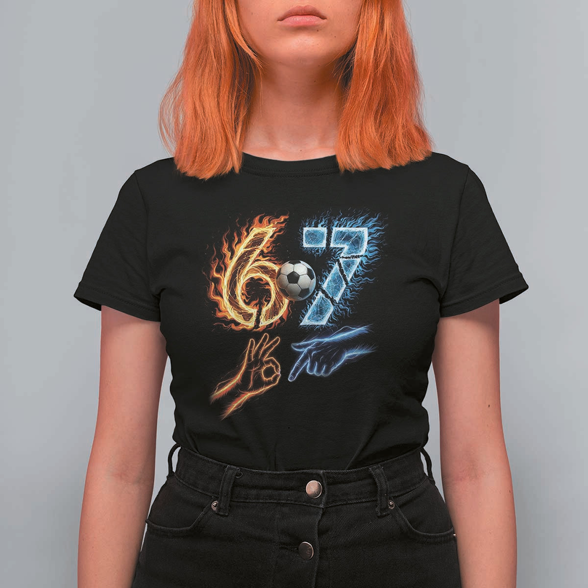 Funny Soccer Lover T Shirt For Women Six Seven Meme Trending Gift
