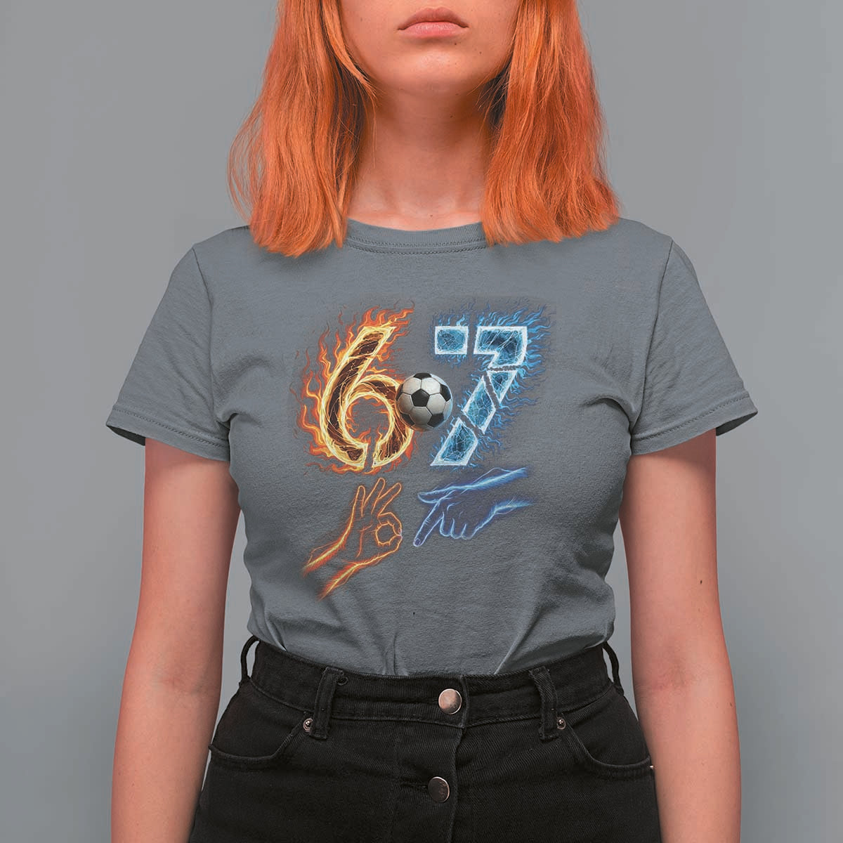 Funny Soccer Lover T Shirt For Women Six Seven Meme Trending Gift