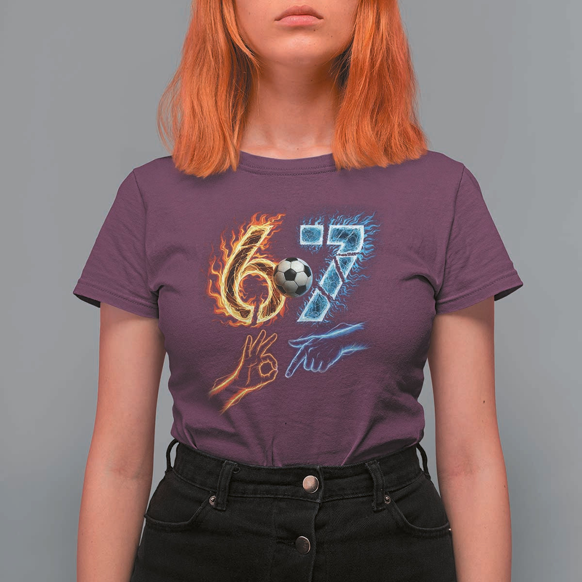 Funny Soccer Lover T Shirt For Women Six Seven Meme Trending Gift