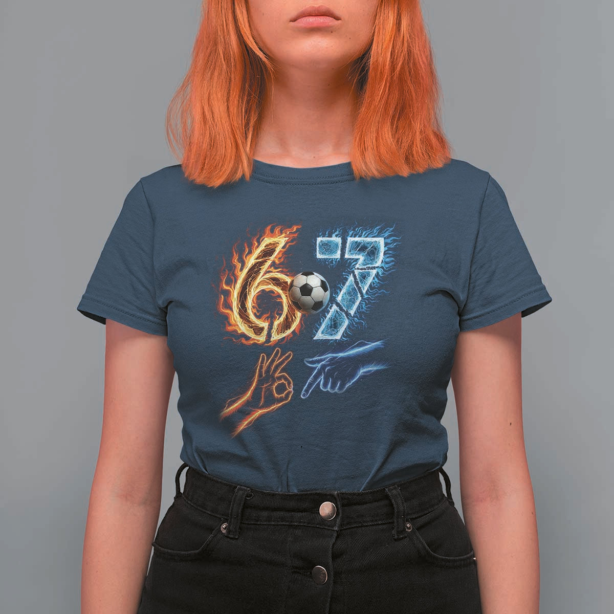 Funny Soccer Lover T Shirt For Women Six Seven Meme Trending Gift