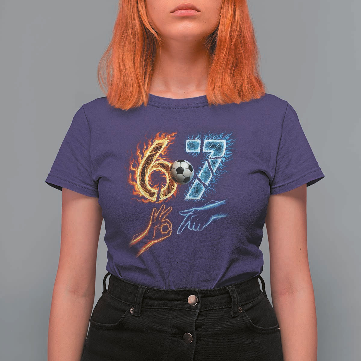 Funny Soccer Lover T Shirt For Women Six Seven Meme Trending Gift