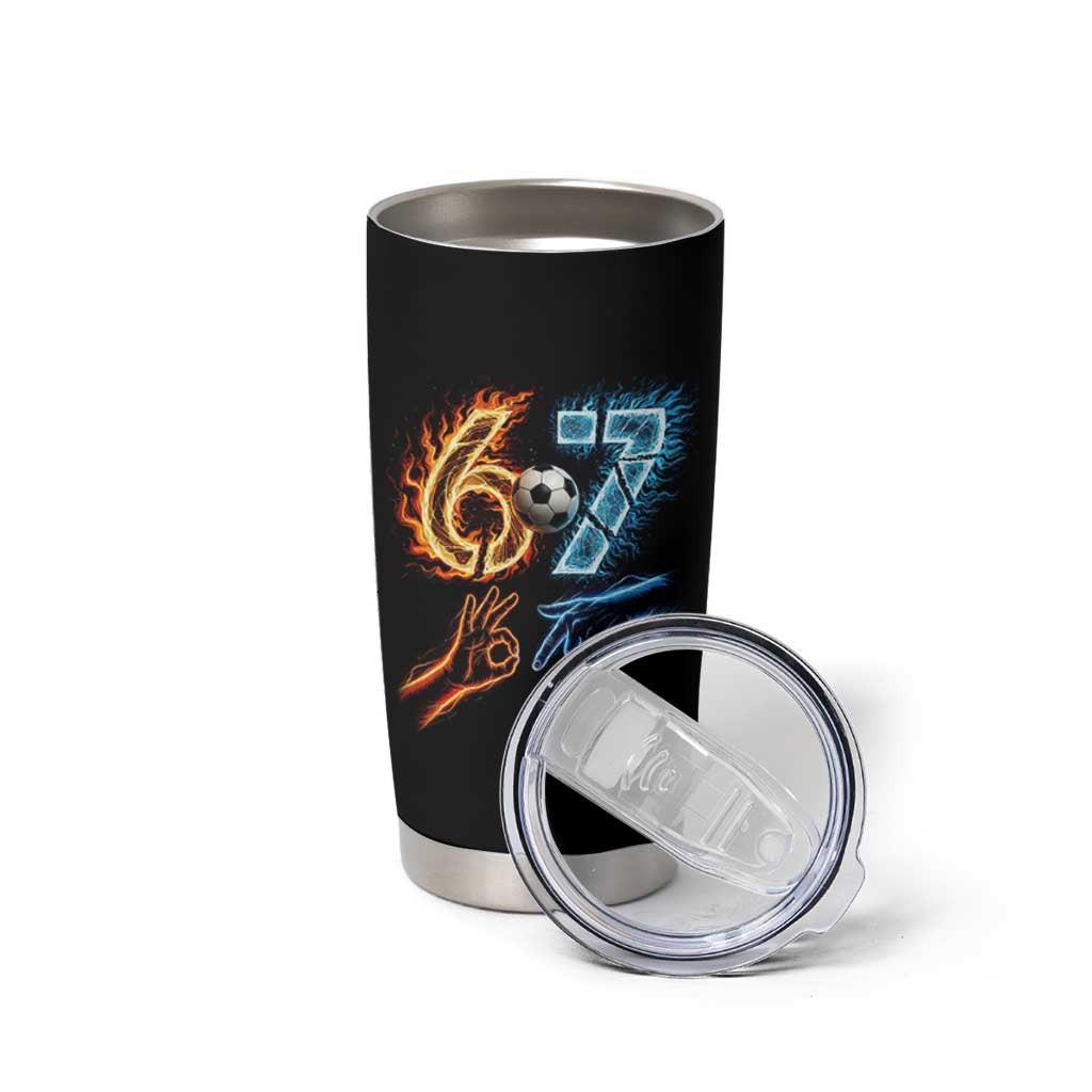 Funny Soccer Lover Tumbler Cup Six Seven Meme Trending Gift
