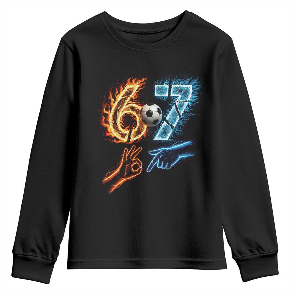 Funny Soccer Lover Youth Sweatshirt Six Seven Meme Trending Gift