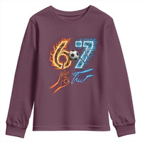 Funny Soccer Lover Youth Sweatshirt Six Seven Meme Trending Gift