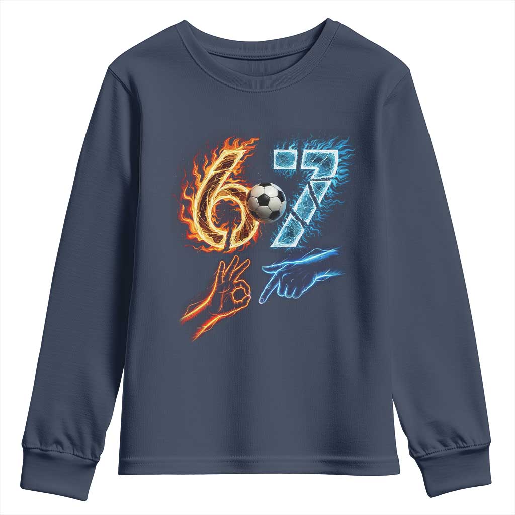 Funny Soccer Lover Youth Sweatshirt Six Seven Meme Trending Gift