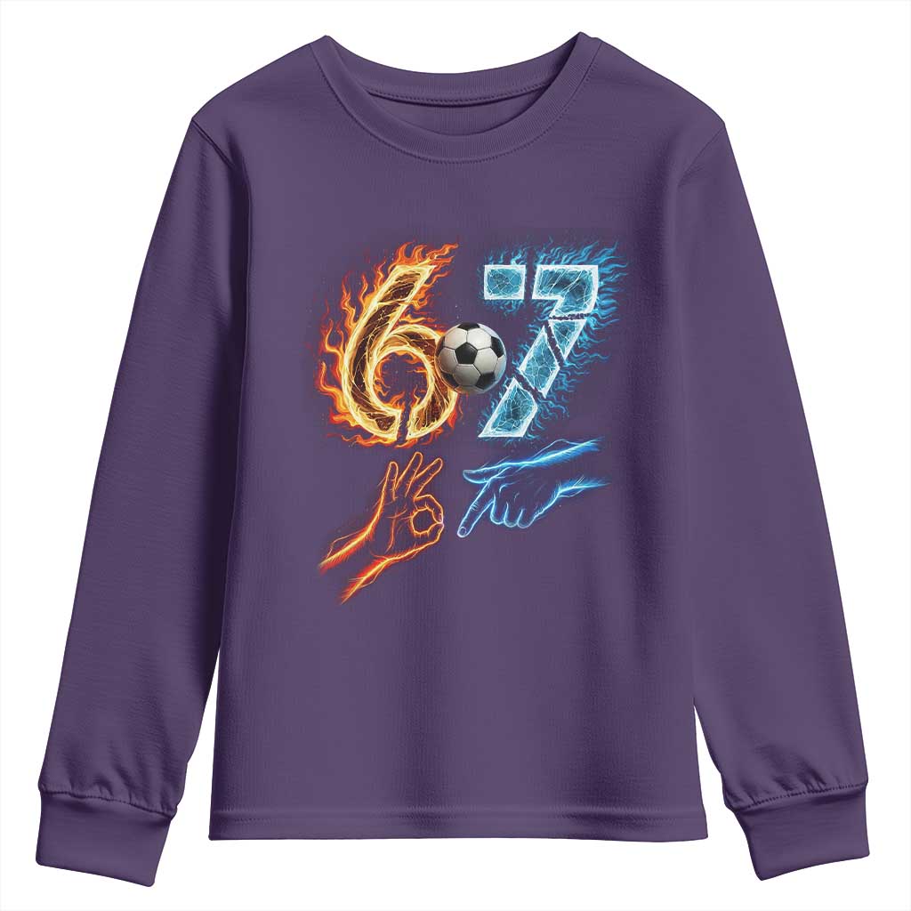 Funny Soccer Lover Youth Sweatshirt Six Seven Meme Trending Gift