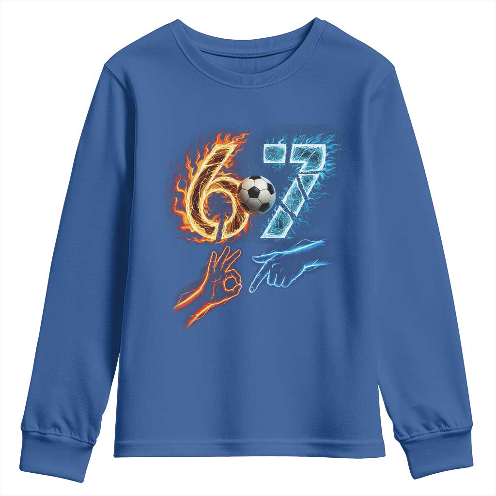 Funny Soccer Lover Youth Sweatshirt Six Seven Meme Trending Gift