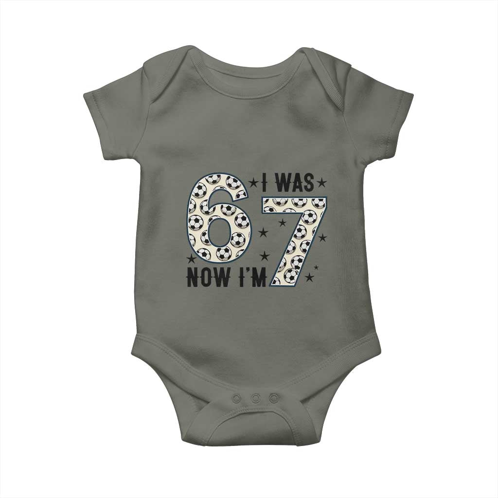 Funny Soccer Baby Onesie I Was 6 Now I Am 7 Meme