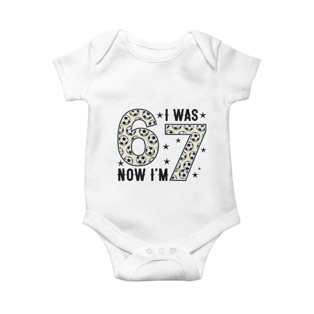 Funny Soccer Baby Onesie I Was 6 Now I Am 7 Meme