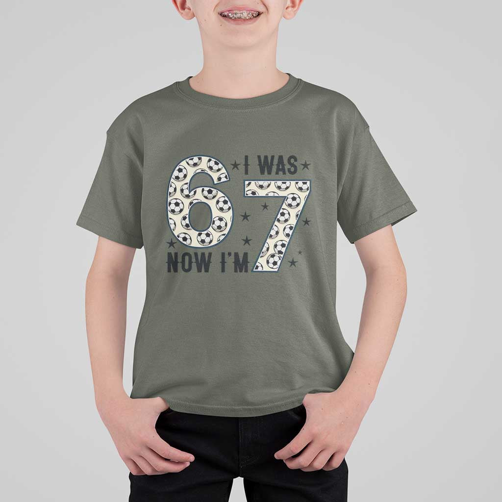 Funny Soccer T Shirt For Kid I Was 6 Now I Am 7 Meme