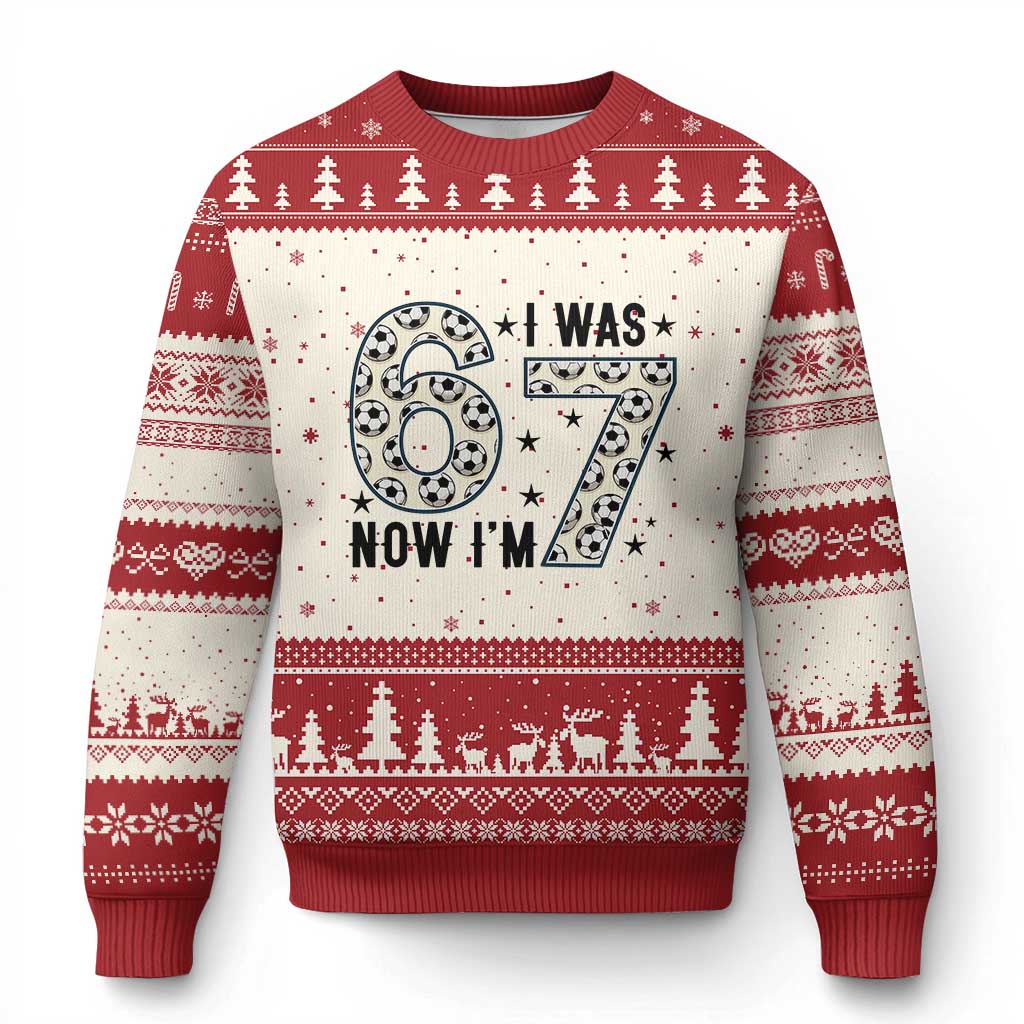 Funny Soccer Ugly Christmas Sweater I Was 6 Now I Am 7 Meme