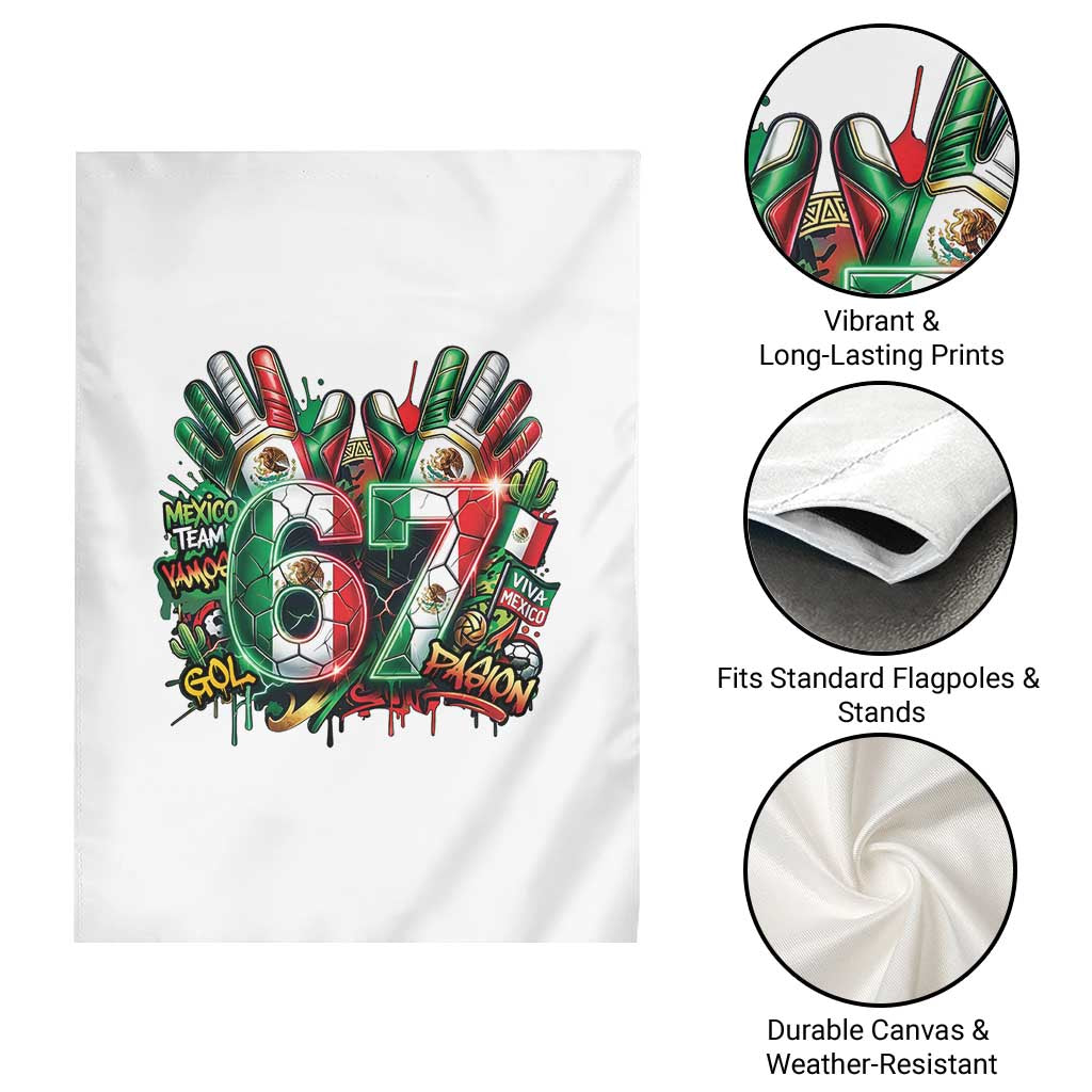 Funny Mexico Soccer Garden Flag Six Seven Meme Trending Gift