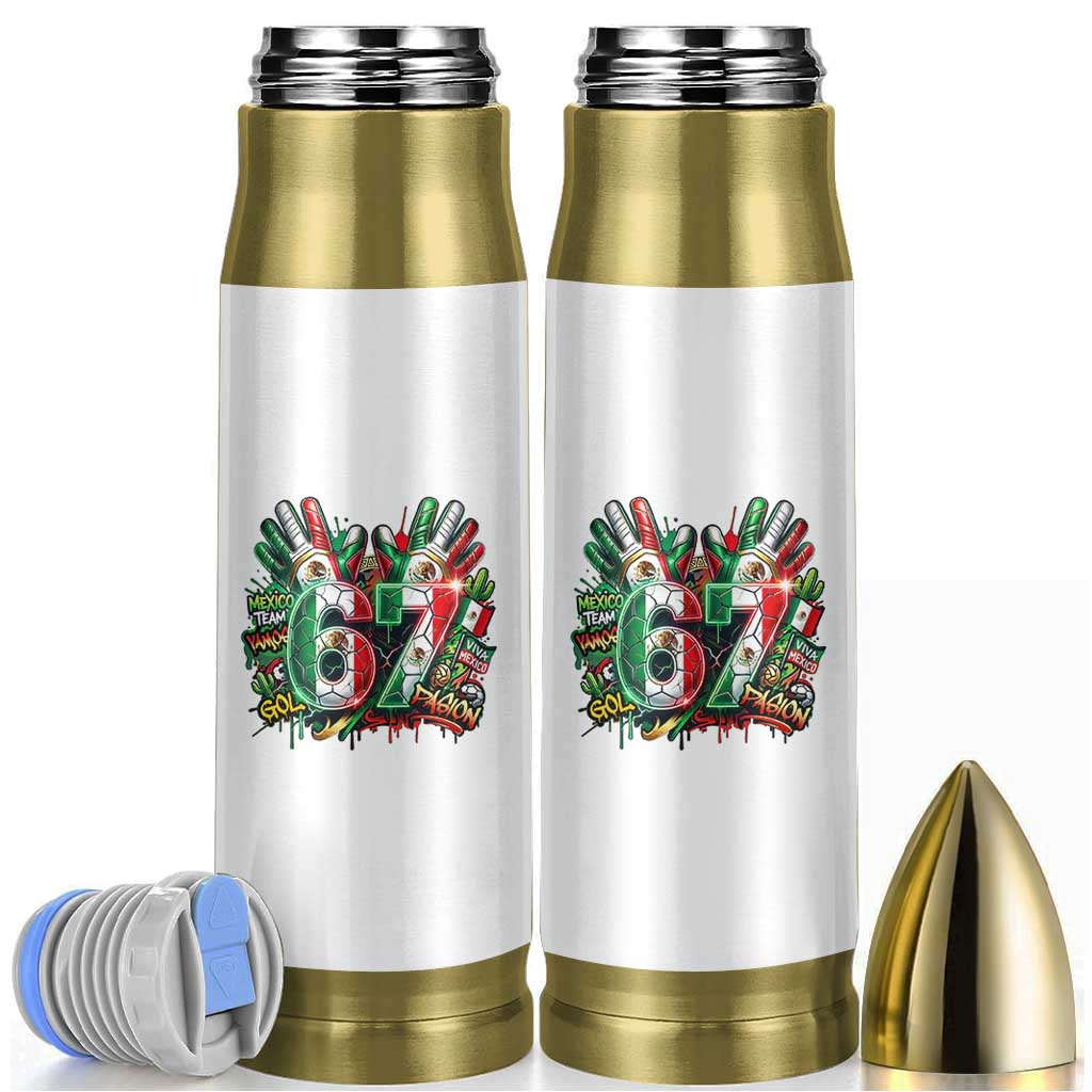 Funny Mexico Soccer Bullet Tumbler Six Seven Meme Trending Gift