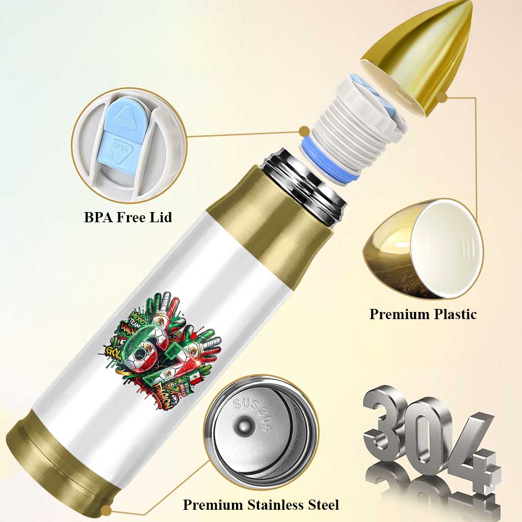 Funny Mexico Soccer Bullet Tumbler Six Seven Meme Trending Gift