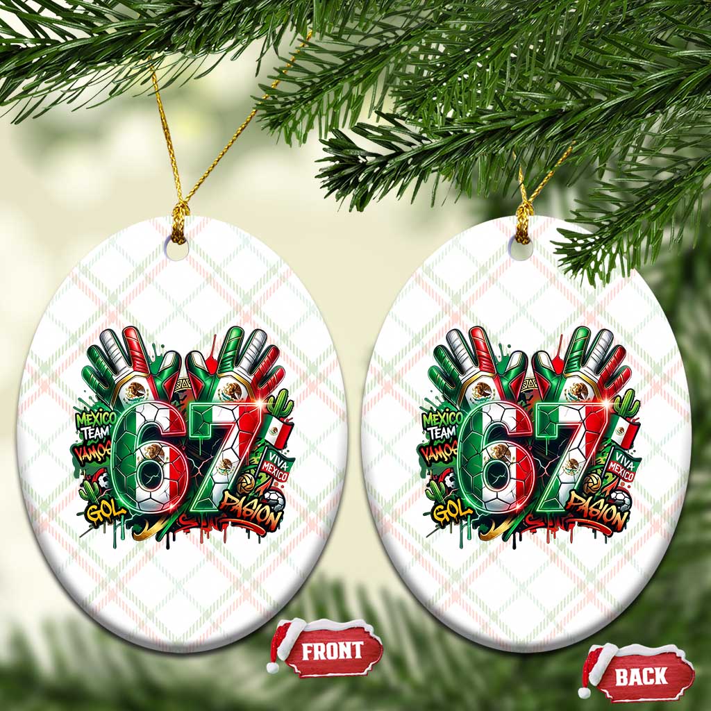 Funny Mexico Soccer Ceramic Ornament Six Seven Meme Trending Gift
