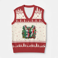Funny Mexico Soccer V-Neck Knit Sweater Vest Six Seven Meme Trending Gift