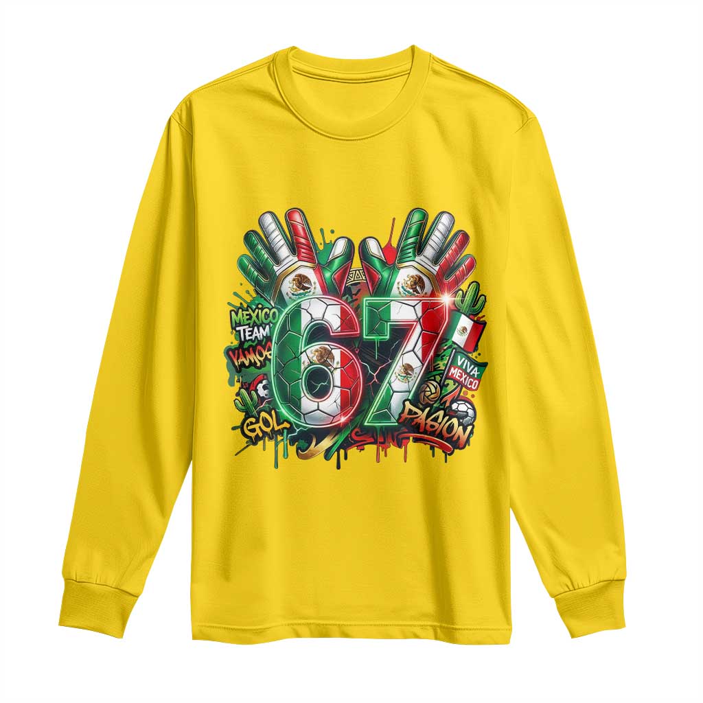 Funny Mexico Soccer Long Sleeve Shirt Six Seven Meme Trending Gift