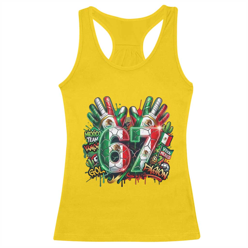 Funny Mexico Soccer Racerback Tank Top Six Seven Meme Trending Gift