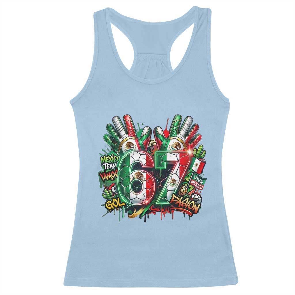 Funny Mexico Soccer Racerback Tank Top Six Seven Meme Trending Gift