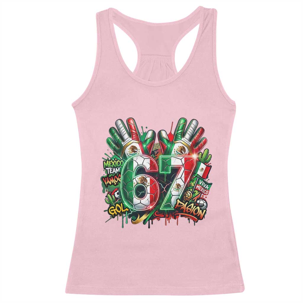 Funny Mexico Soccer Racerback Tank Top Six Seven Meme Trending Gift