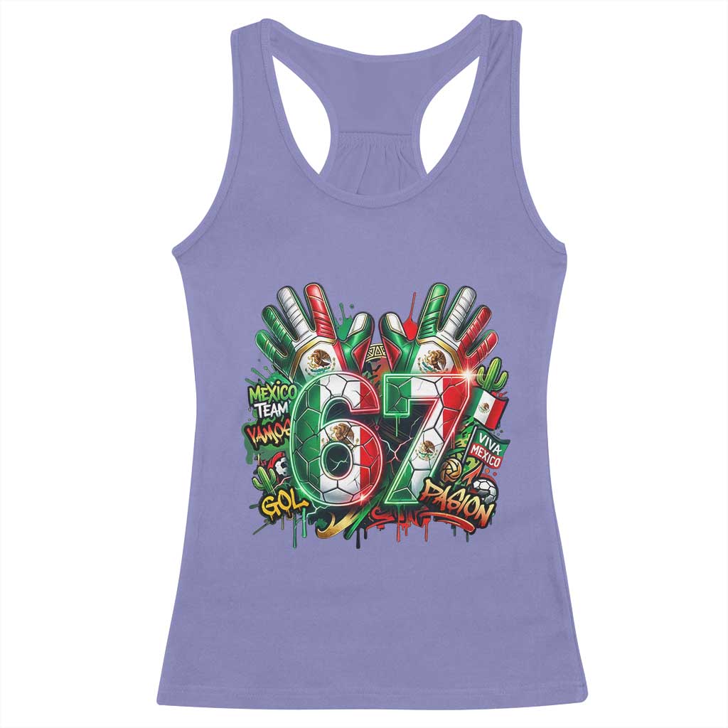 Funny Mexico Soccer Racerback Tank Top Six Seven Meme Trending Gift