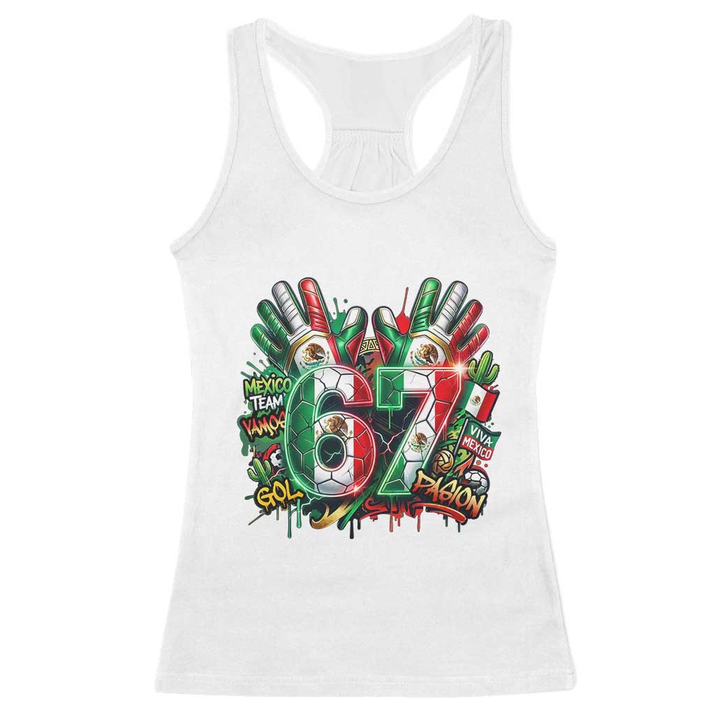 Funny Mexico Soccer Racerback Tank Top Six Seven Meme Trending Gift