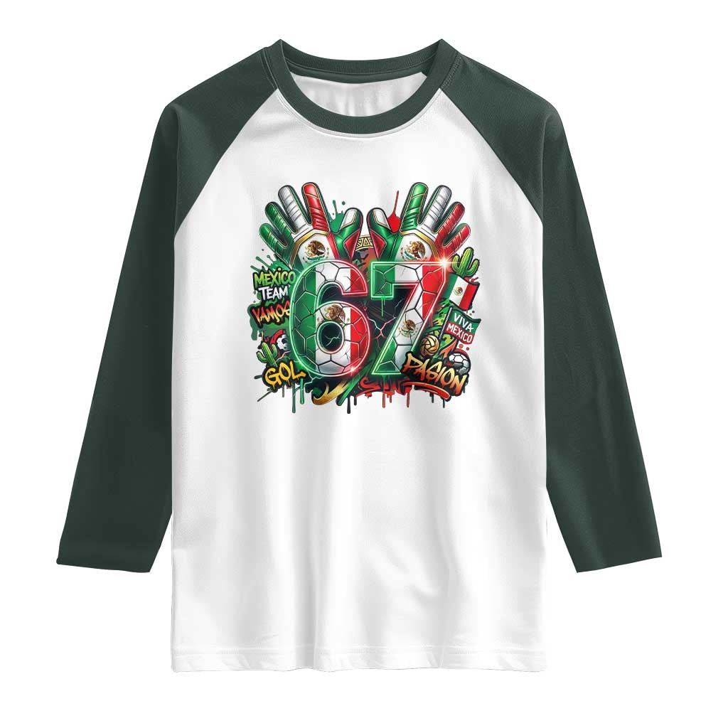 Funny Mexico Soccer Raglan Shirt Six Seven Meme Trending Gift