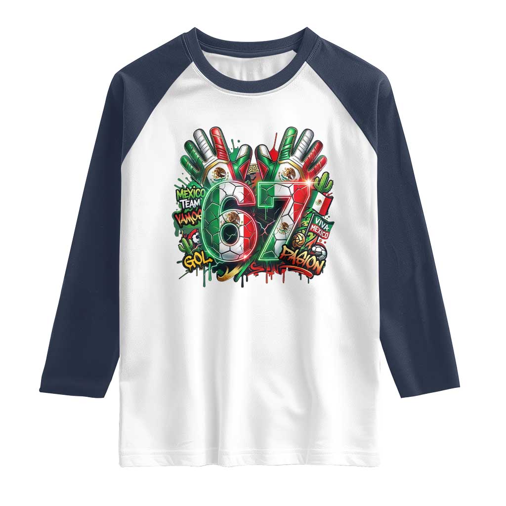 Funny Mexico Soccer Raglan Shirt Six Seven Meme Trending Gift