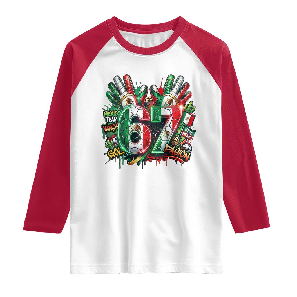 Funny Mexico Soccer Raglan Shirt Six Seven Meme Trending Gift